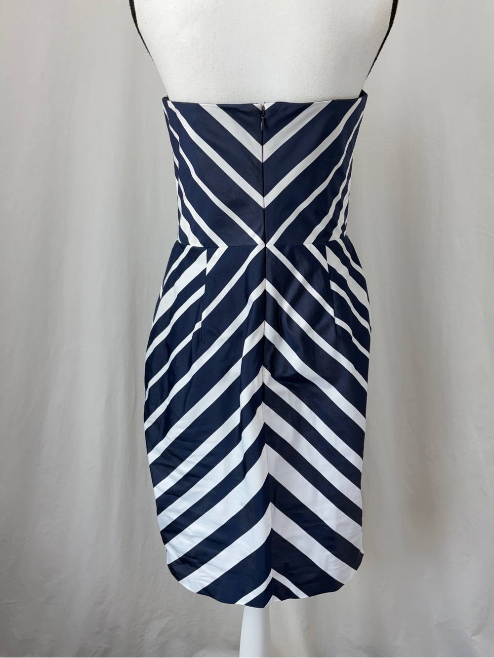Ralph Lauren NWT Navy White Taffeta Strapless wedding Guest Cocktail Dress SZ 8 - Picture 5 of 17